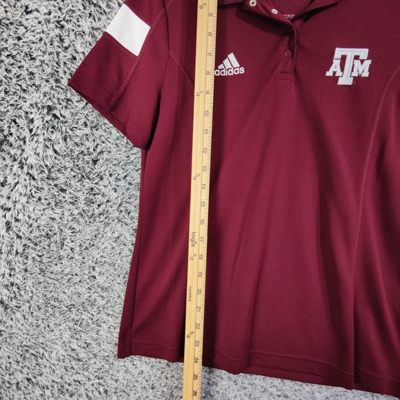 Texas A&M Aggies Adidas Climalite Polo College Football Top Maroon Womens Medium - Picture 4 of 10